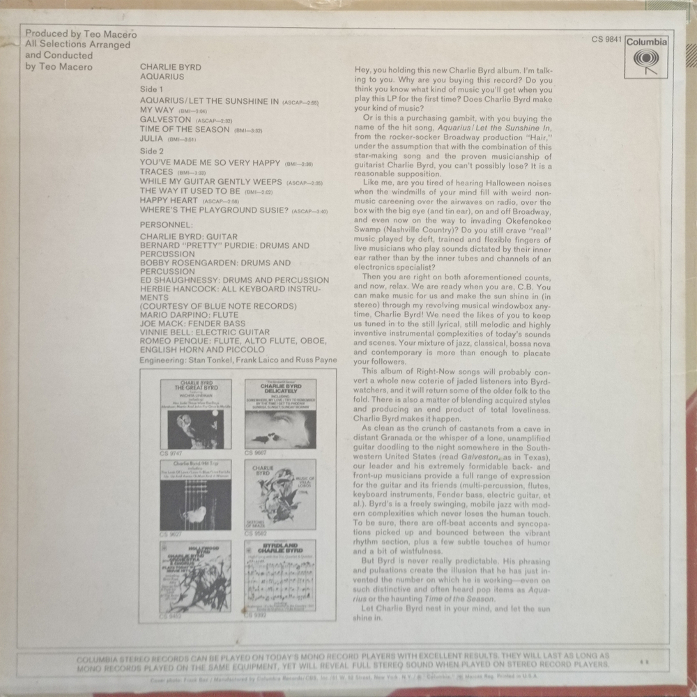 Charlie Byrd / Aquarius (LP)
