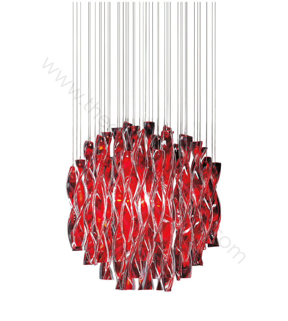 Pendant design lamp  AURA by AXO LIGHT D 45 cm (Red)