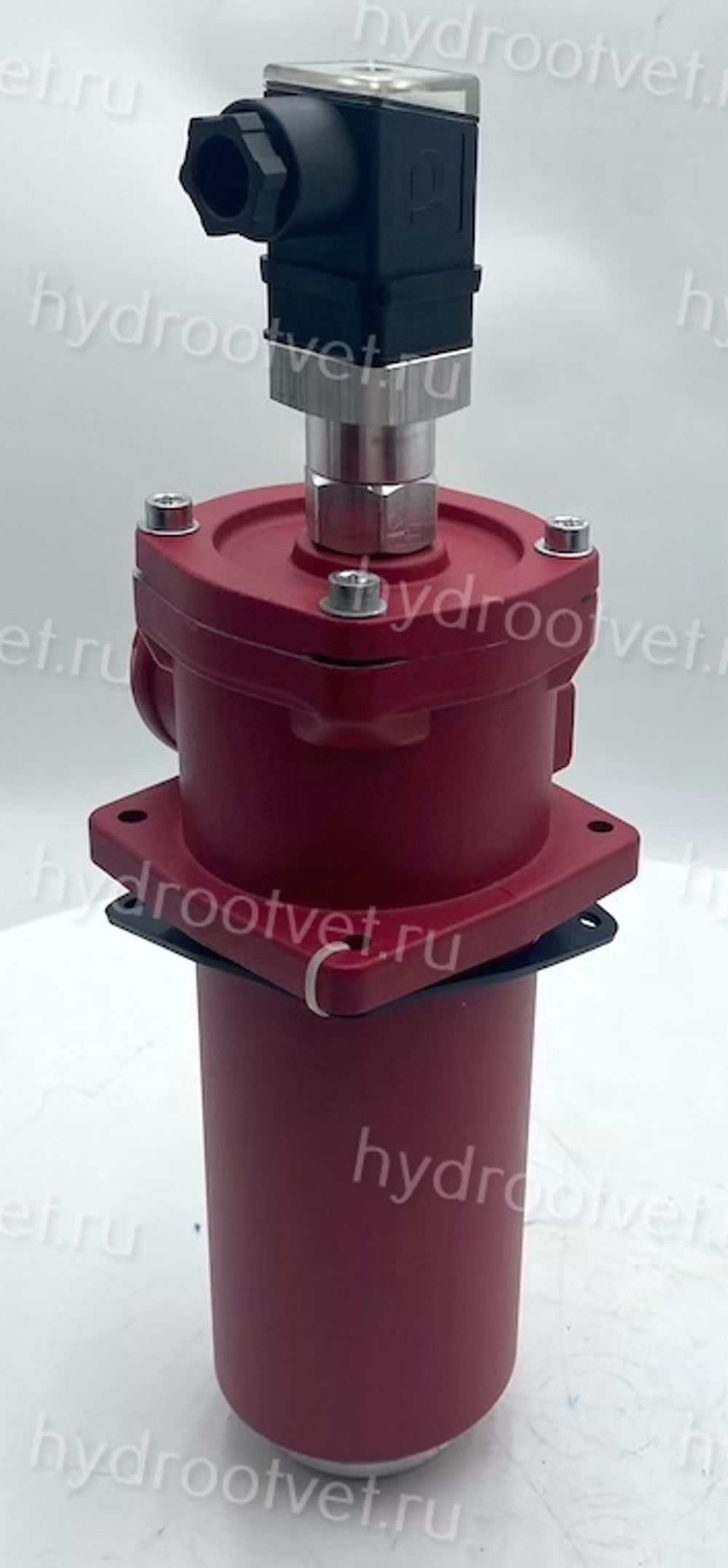 RFBN/HC110DC10D1.X/-L24 - Сливной фильтр гидравлический одинарный модели RF тонкость фильтрации 10 мкм, типоразмер 110, вид присоединения: резьба G3/4, материал корпуса - чугун, рабочее давление до 25 бар, визуально-электрический (лампа с напряжением 24В) индикатор загрязнения