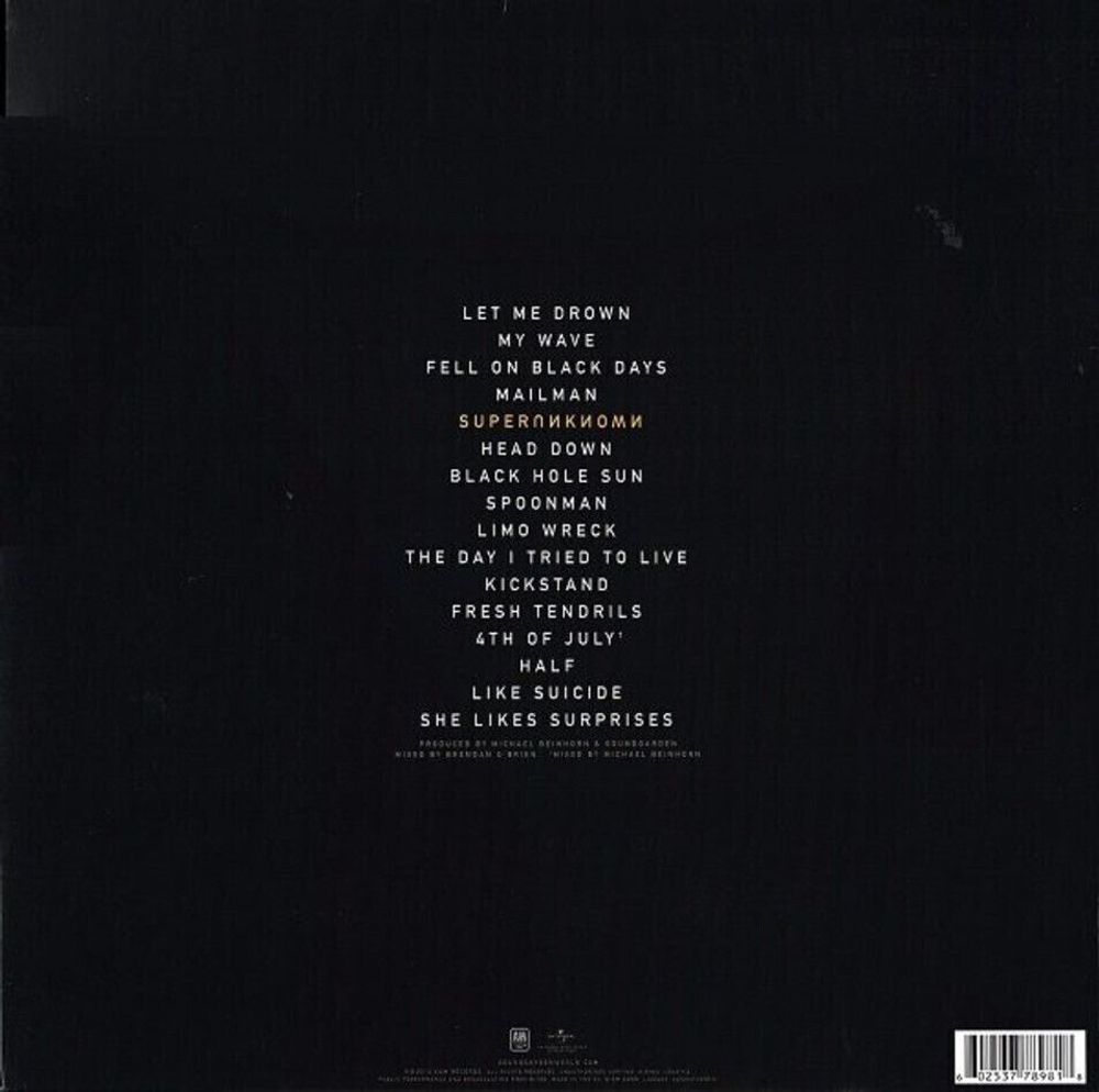 Soundgarden - Superunknown (2LP). Новая запечатанная виниловая пластинка + ПОДАРОК