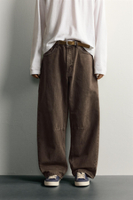 БРЮКИ BARREL FIT НА КУЛИСКЕ — ZARA