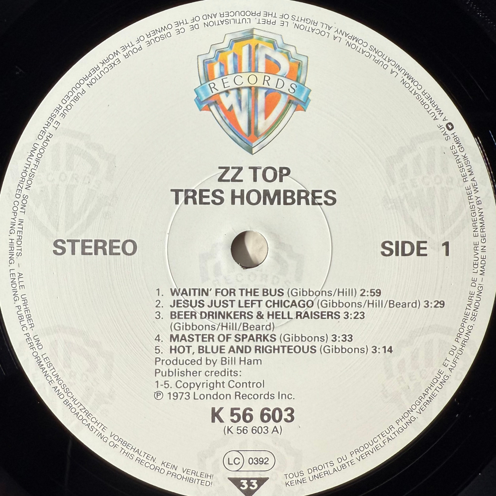 ZZ Top - Tres Hombres (Германия 1983г.)