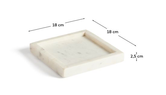 Поднос Serela из белого мрамора 18 x 18 см