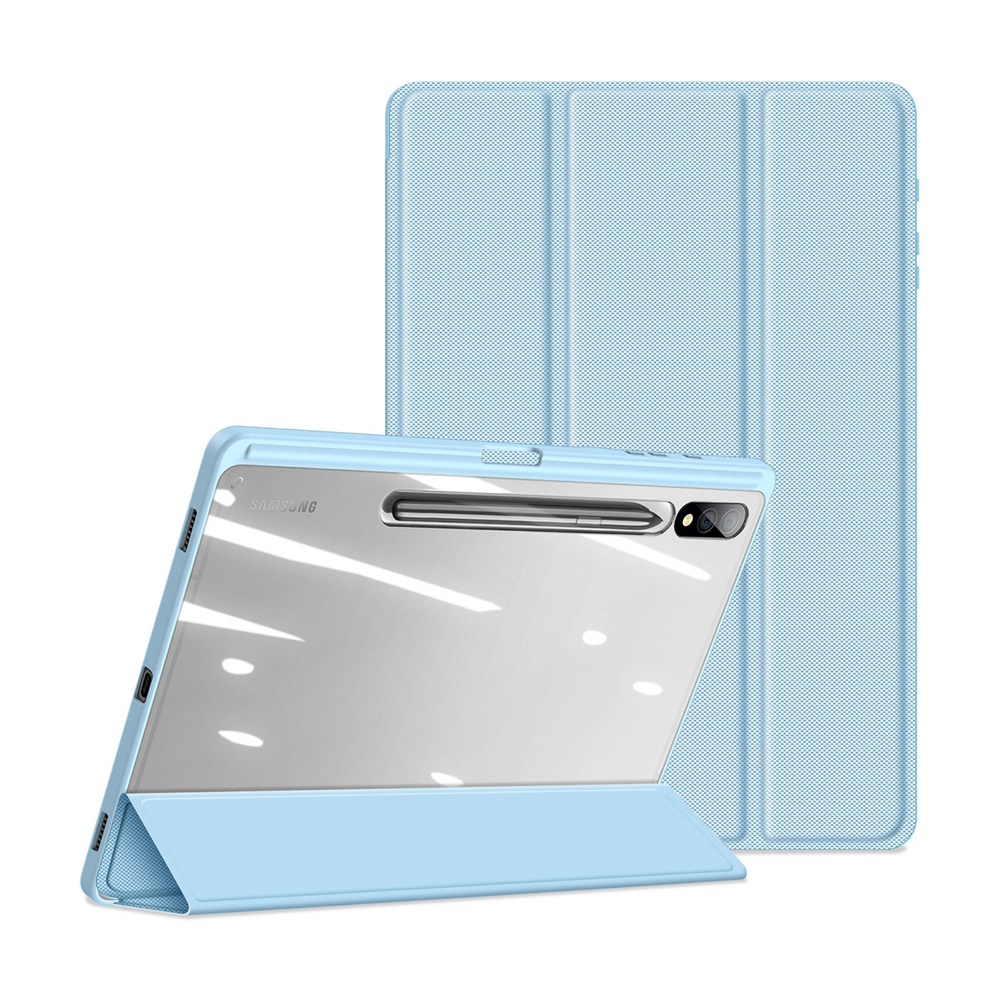 Чехол книжка синего цвета от Dux Ducis для Samsung Tab S10 Plus, S9 Plus и S9 FE Plus, серия Toby Series Case, с функцией пробуждения и сна