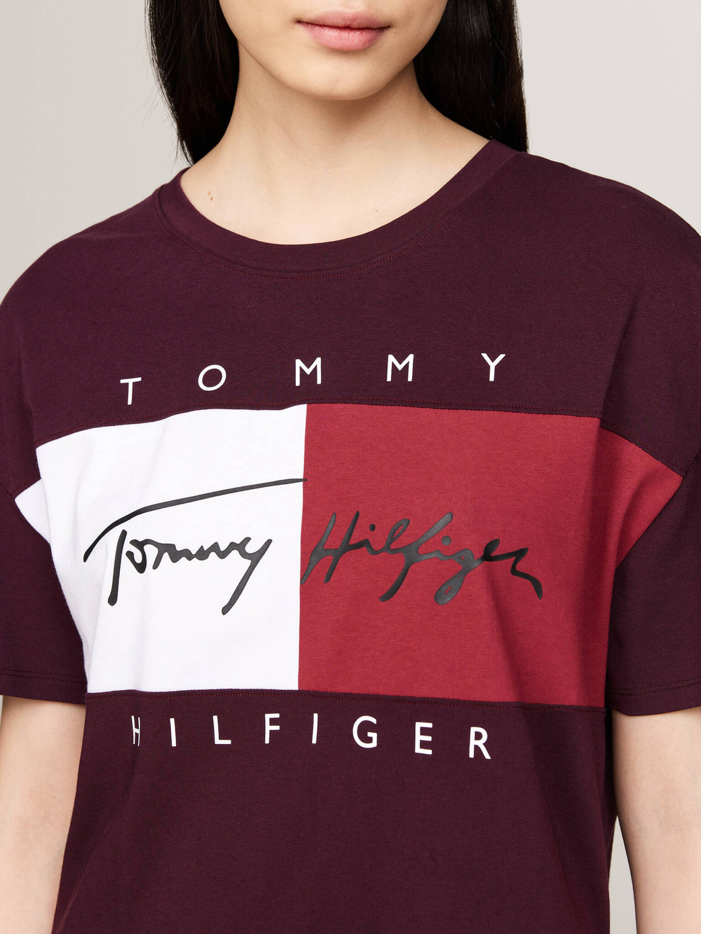 Ночная рубашка Tommy Hilfiger - бордовый(UW0UW05631)