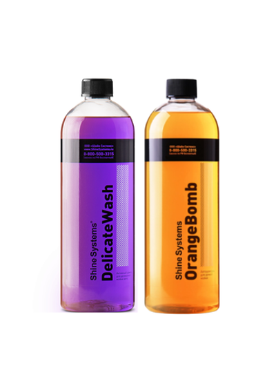 Shine Systems набор для двухфазной мойки OrangeBomb+DelicateWash 750мл