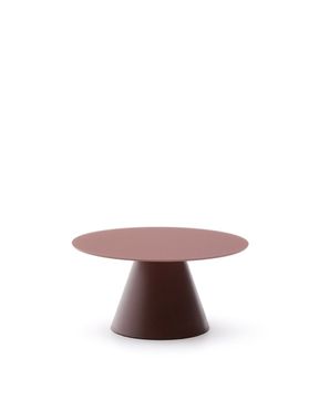 Журнальный столик Wilshire из стекла и стали терракотовый Ø80cm