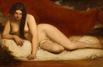 Уильям Этти. Лежащая обнаженная (Reclining Female Nude). 35.6 x 55.2. Частное собрание.