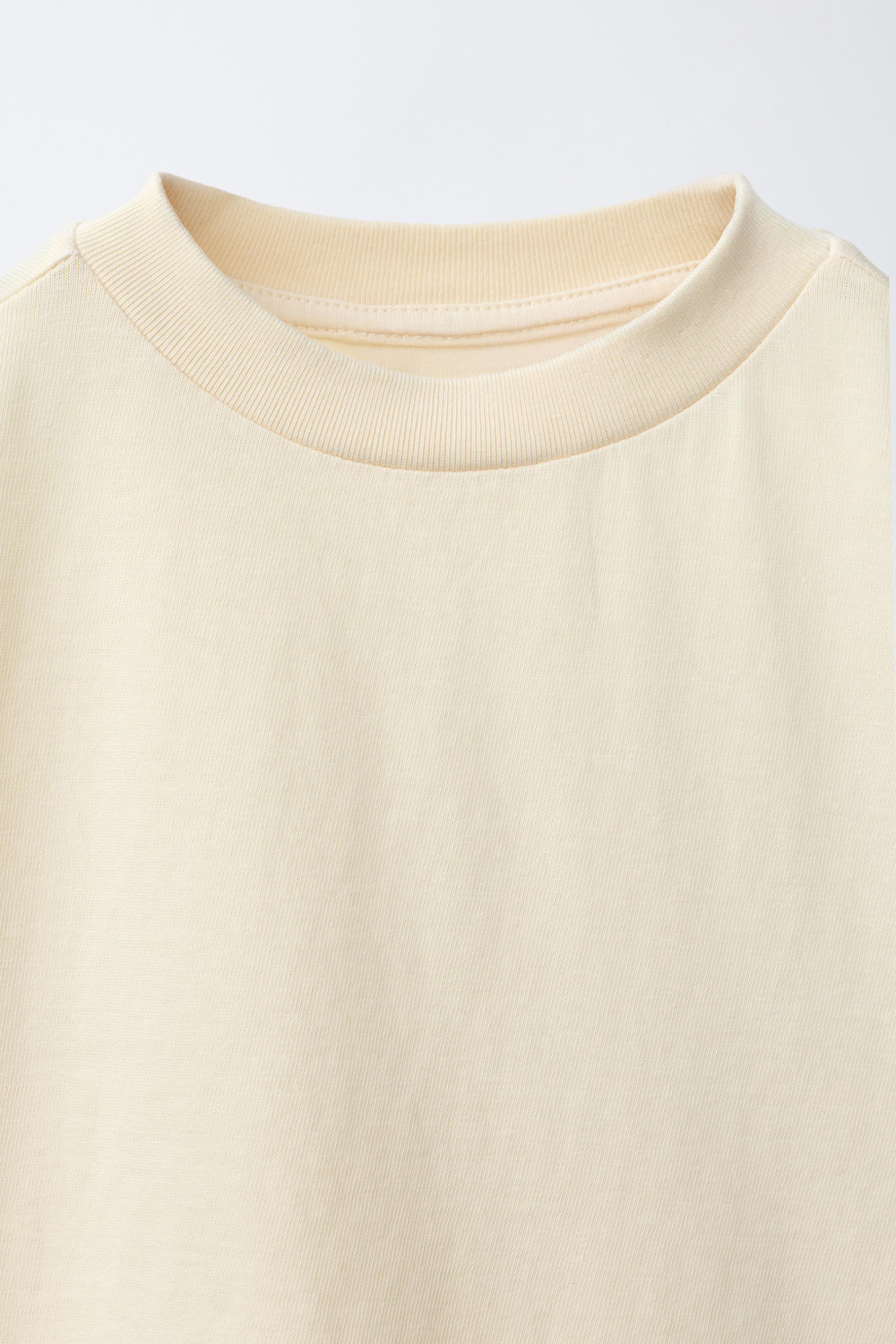 ZARA ФУТБОЛКА С ДВОЙНЫМИ РУКАВАМИ, ЭКРЮ