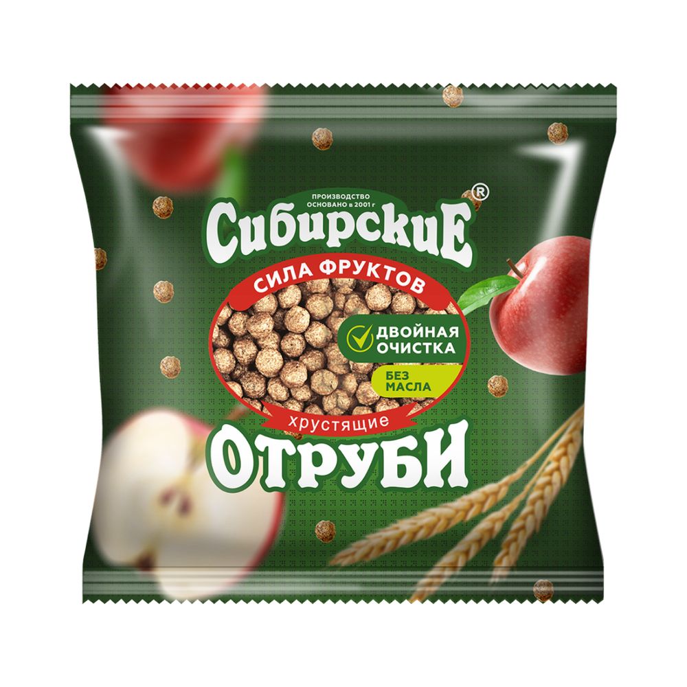 Сибирские Отруби Пшеничные Хрустящие "Сила Фруктов" 100 гр (СИБИРСКАЯ КЛЕТЧАТКА)