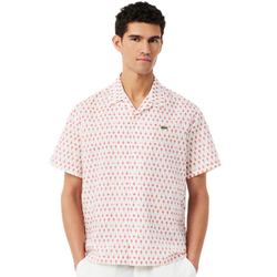 Теннисное поло Lacoste Roland-Garros Edition Print - flour/briquette