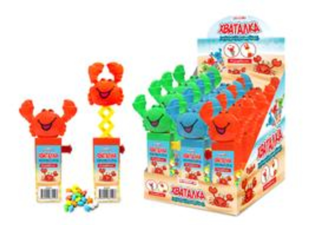 ХВАТАЛКА Крабик игрушка с конфетами, блок 12 шт. (5г х 12шт х 12бл)