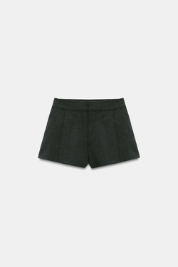 ZARA ШОРТЫ С ЗАЩИПАМИ, ТЕМНО-СЕРЫЙ