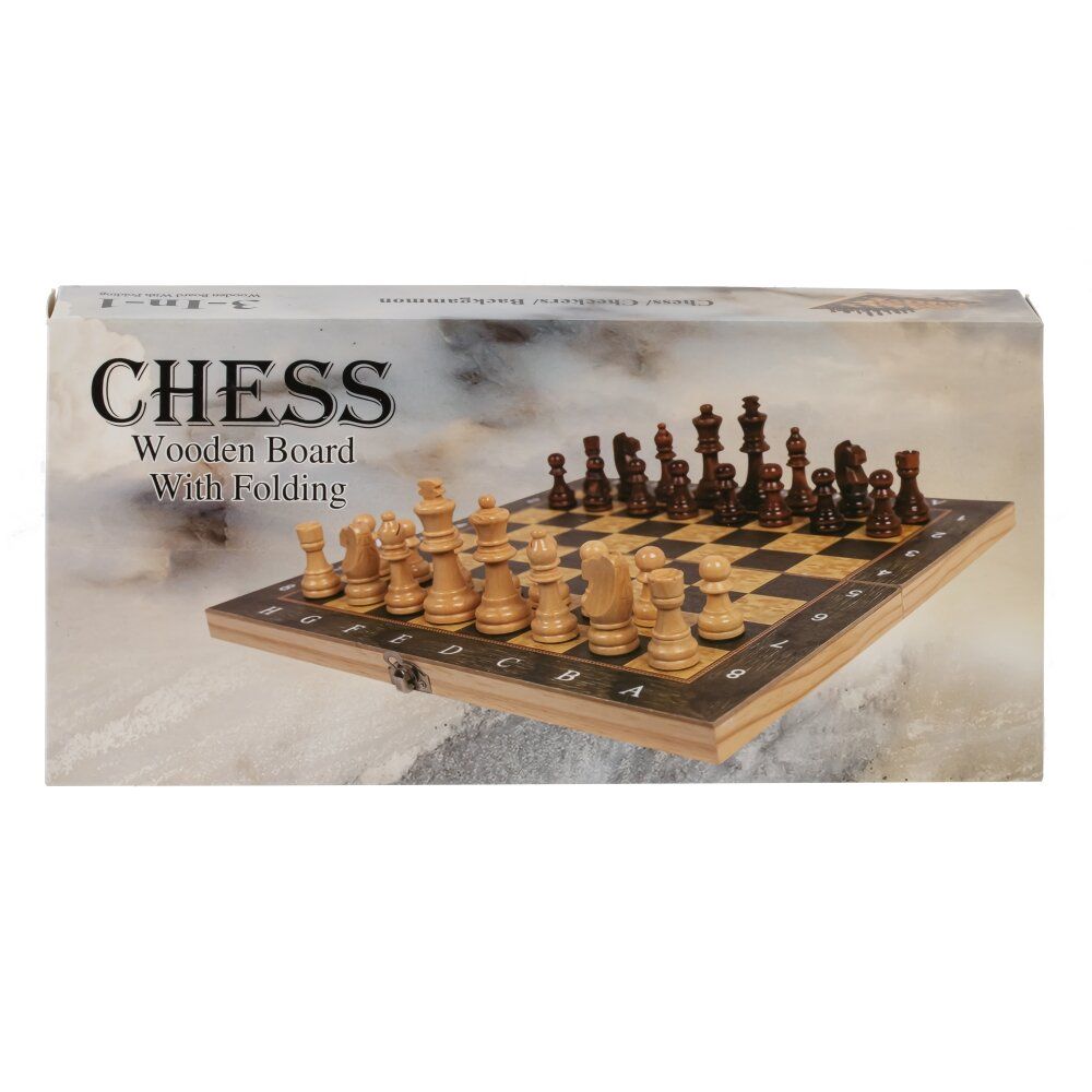 GAEM Игра настольная 3 в 1 (шахматы, шашки, нарды), L24 W12 H3 см