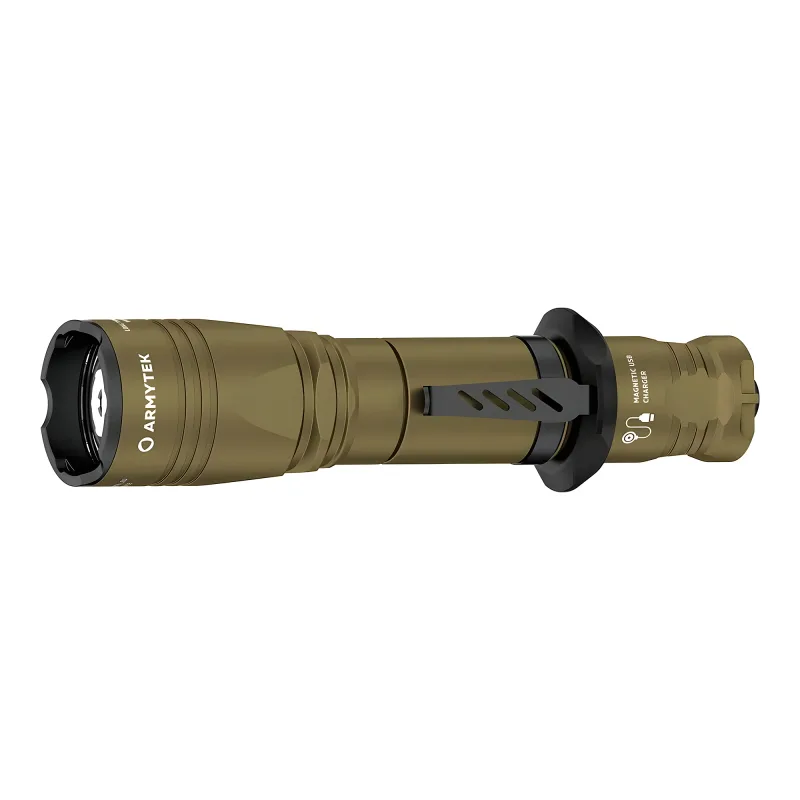 Тактический фонарь Armytek Dobermann Pro Magnet USB Olive XHP35 HI - вид сбоку