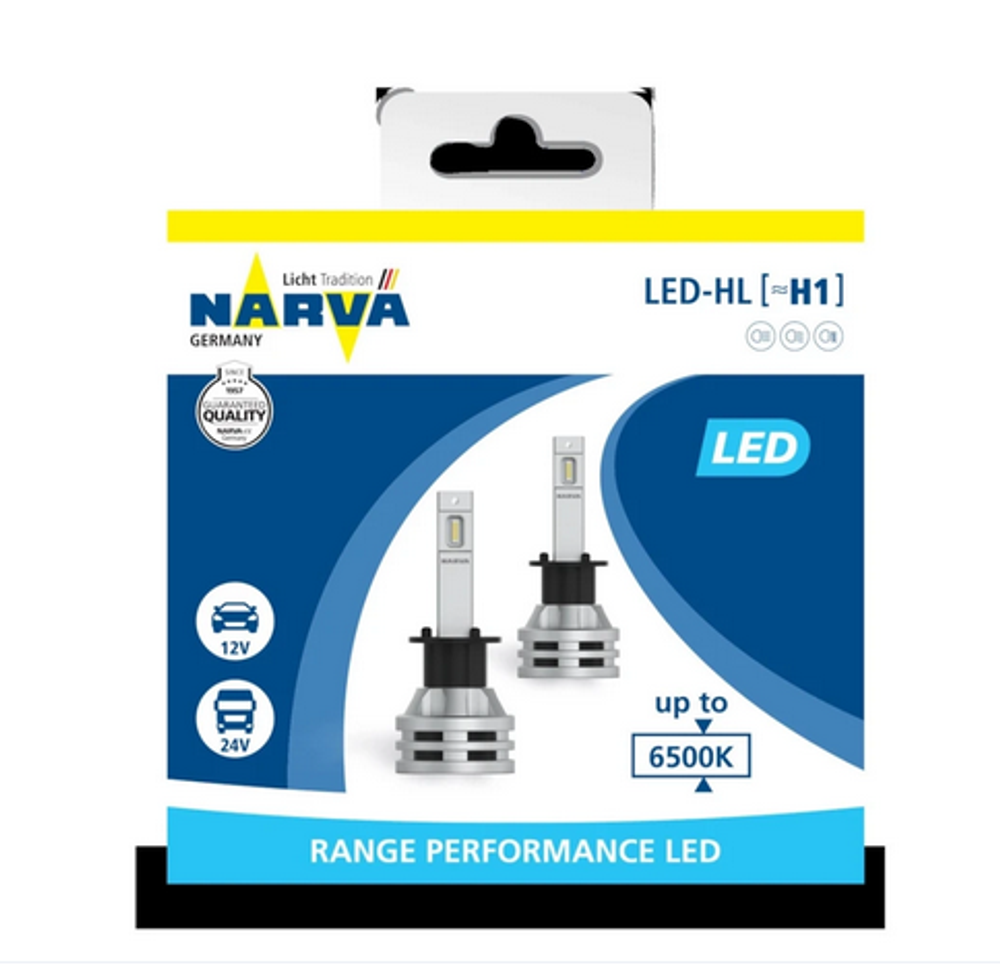 Автолампа LED Н 1 к-т NARVA (радиатор)без блока 24W 6500K Range Performance 12/24V- 18057