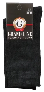 Носки мужские GRAND LINE (М-130), чёрный, р. 29