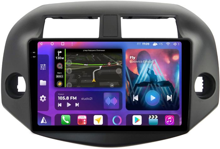 Магнитола для Toyota RAV4 30 2005-2012, Vanguard - FarCar BM018M-2K монитор 10.36" 2K QLED на Android 14, Быстрая, CarPlay, 4G SIM-слот