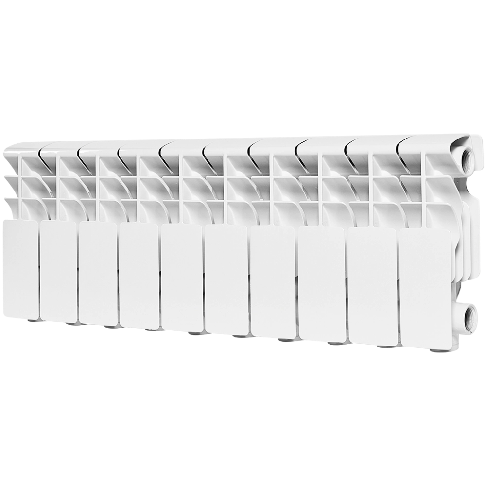Радиатор алюминиевый ROMMER Plus 200 - 10 секций (подключение боковое, цвет белый)