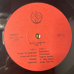 Винтажная виниловая пластинка LP Black Sabbath Vol. 4 (СССР 1990)