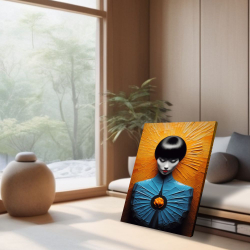 Картина модульная "Она самурай", 80 см х 40 см