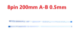 Шлейф FFC 8-pin Шаг 0.5mm Длина 20cm Обратный A-B AWM 20624 80C 60V VW-1
