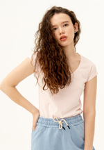 Футболка Bowery NYC V-Neck однотонная Spray Lady Pink