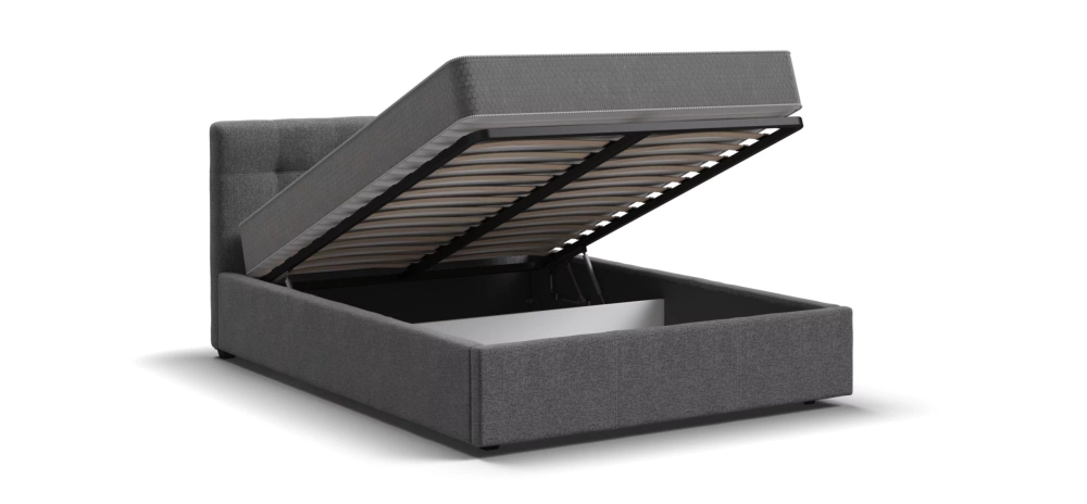 Белла Кровать+ПМ 140*200 Рогожка Мальмо серый