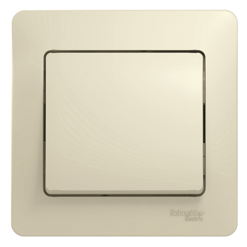 Schneider Electric Glossa Бежевый Выключатель 1-клавишный схема 1, в сборе с рамкой IP20 скрытая установка GSL000212