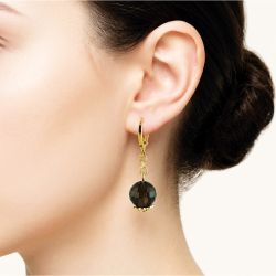 Авторские серьги из раухтопаза