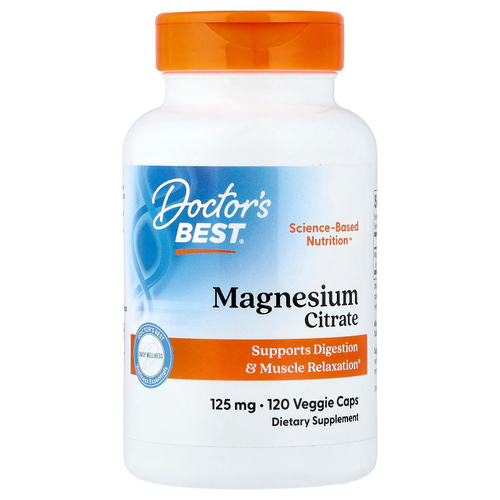 Doctor's Best, цитрат магния, 125 мг, 120 растительных капсул