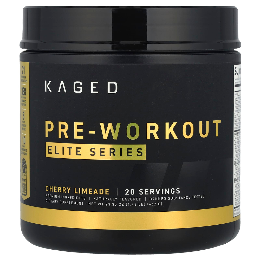 Kaged, Elite Series, предтренировочный комплекс, вишневый лаймад, 662 г (1,46 фунта)