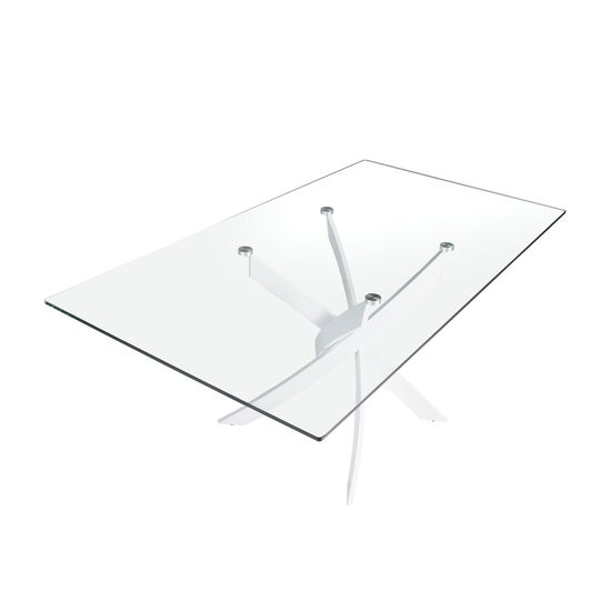 Прямоугольный обеденный стол 1138/F2133-BLANCO 150x95 стеклянный с белыми ножками