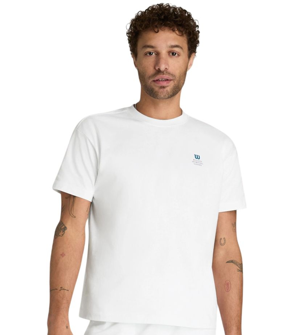 Мужская теннисная футболка Wilson Classic Graphic - bright white