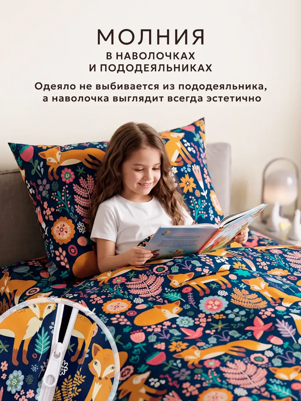 Постельное белье 1.5 спальн простыня 150х215см перкаль Лисы