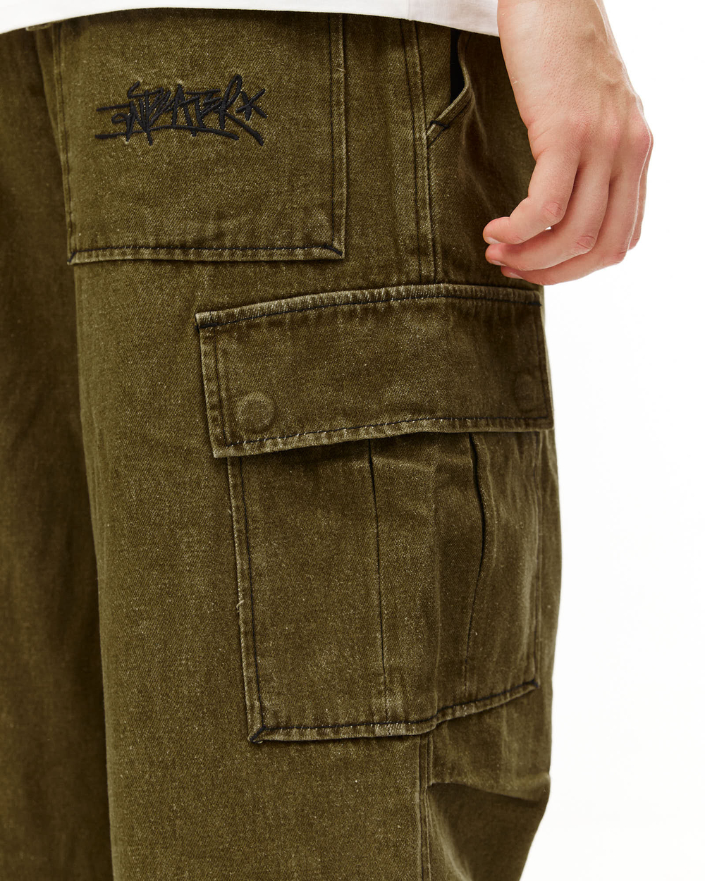 Джинсы Anteater Wide Cargo Denim Зеленый