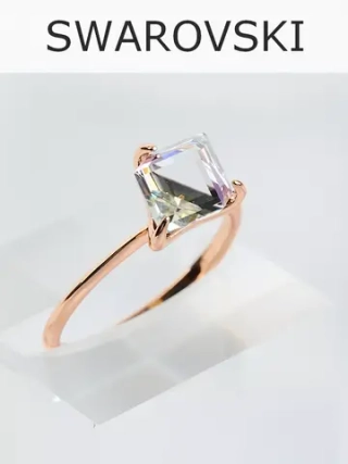 Кольцо Миражи тонкое с сиреневым кристаллом Swarovski