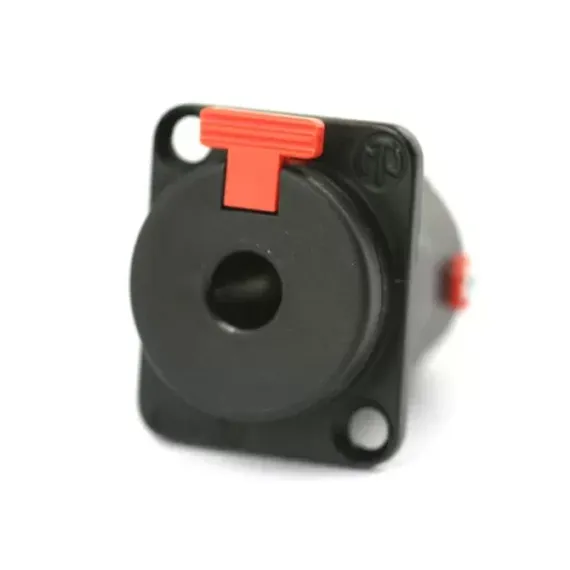 Neutrik NJ3FP6C-B панельный разъем Jack 6,3мм TRS (стерео) гнездо с фиксатором, металлический чернен