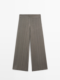 Massimo Dutti Широкие брюки в полоску, серый