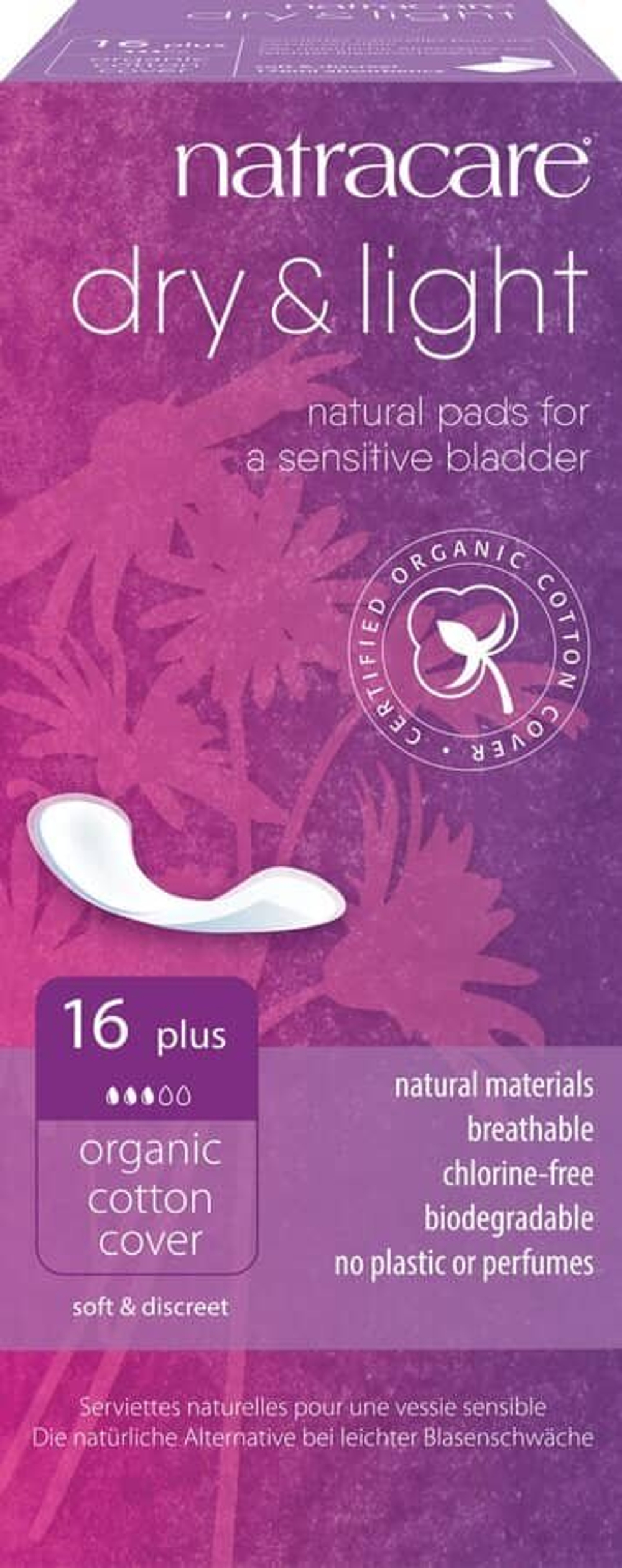 Прокладки от недержания Plus (16 штук) Natracare
