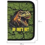 Пенал BRAUBERG, 1 отделение, 1 откидная планка, полиэстер, 21х14 см, "Dino attack", 272324