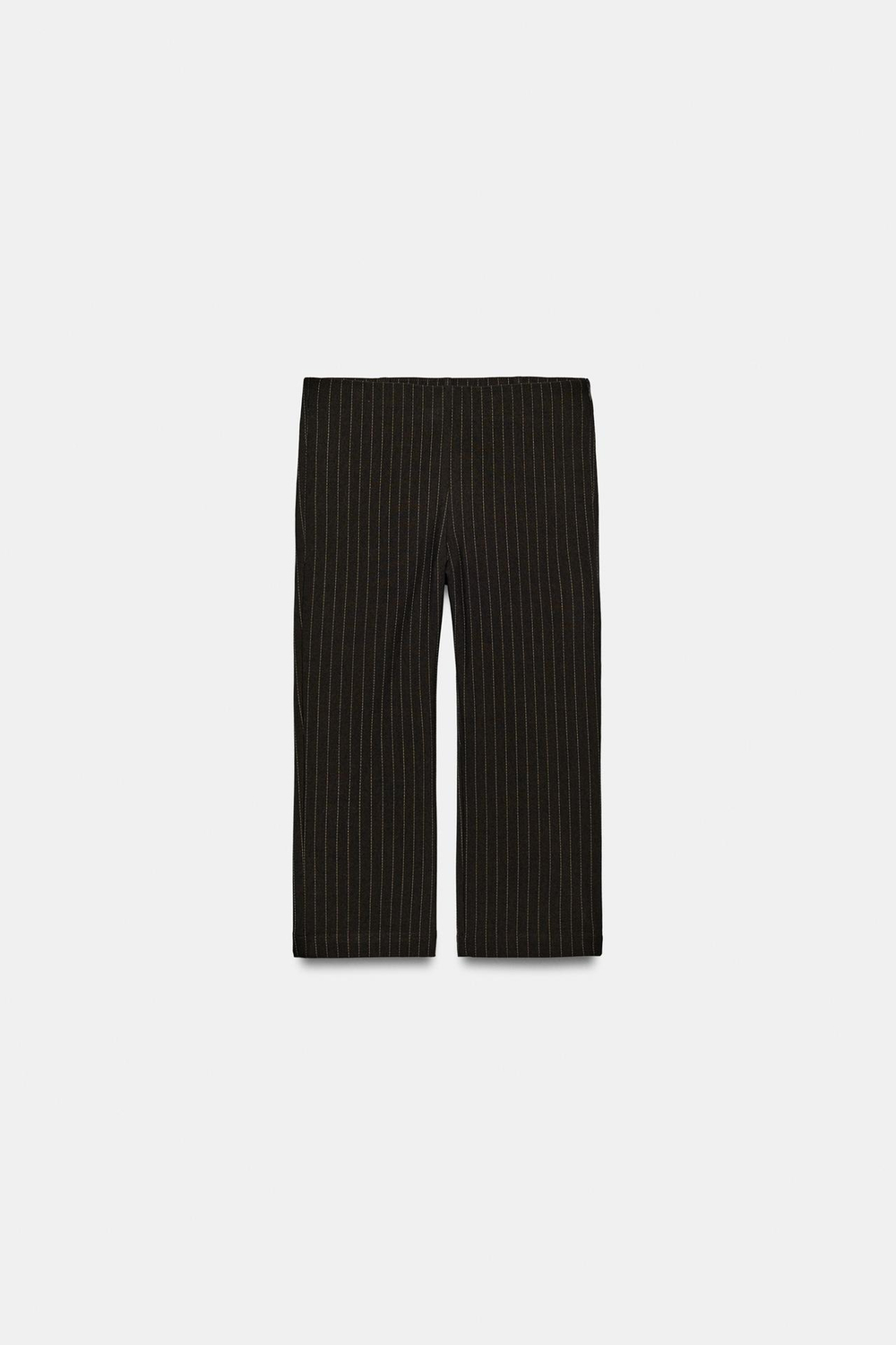 ZARA БРЮКИ КАПРИ В ПОЛОСКУ, КОРИЧНЕВЫЙ/ЭКРЮ