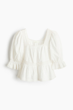 Блузка с пеплумом и кружевной вставкой - H&M