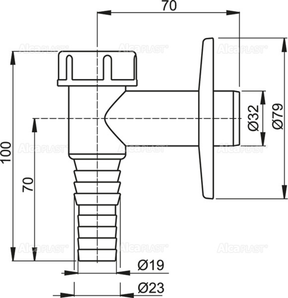 Обратный клапан для стиральной машины ALCAPLAST белый APS2