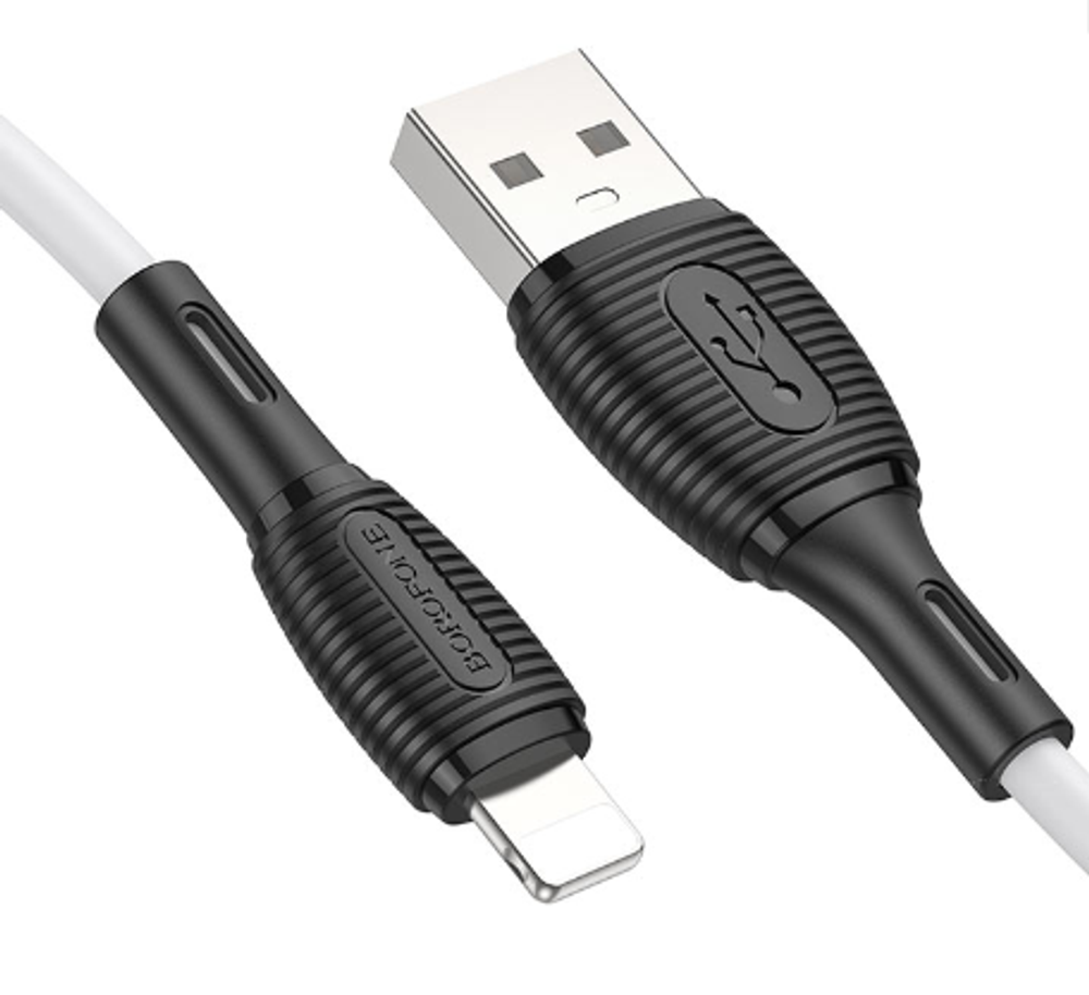 Кабель Borofone BX86 USB-Lightning 2.4А 1м Silicone White
