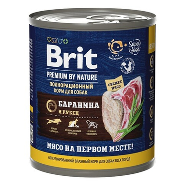 Brit Premium by Nature All Breeds Баранина/рубец консервы для собак 850 г