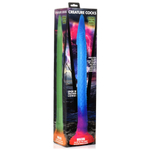 Фантазийный люминесцентный фаллоимитатор в форме змеи Makara Glow-in-the-Dark Silicone Snake Dildo - 46 см. (Цвет: синий)