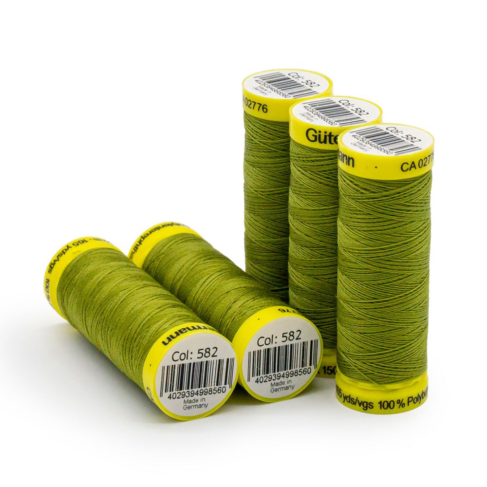 Нитки для трикотажа Gutermann Maraflex 120 (150 метров), 5 кат. | 582 зеленая горчица