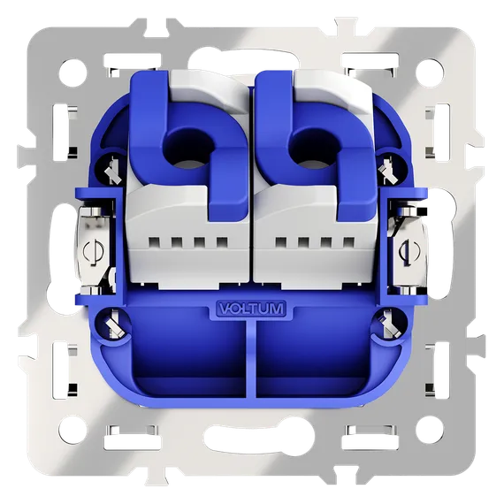 Механизм розетки компьютерной двойной RJ45+RJ45 Cat 6 Voltum S70 VLS0602M