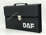 Папка для водителей черная с логотипом вышивка DAF кожа